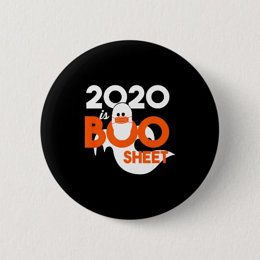 2020はお化けシート幽霊ハロウィン 缶バッジ (正面)