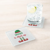 2020はクリスマス検疫おもしろいことわざを解除 ガラスコースター (アングル)