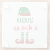 2020はクリスマス検疫おもしろいことわざを解除 ガラスコースター (裏面)