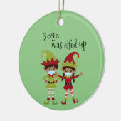 2020はコビデの顔マスク民族小妖精や小人名を削除された セラミックオーナメント (左)