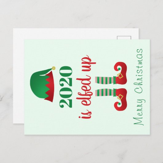 2020はメリークリスマス小妖精や小人服を楽しむ ポストカード (正面/裏面)