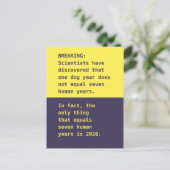 2020は人間の7年分に相当する ポストカード (スタンド正面)