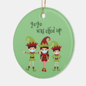 2020は家族3コビデ顔マスク小妖精や小人 セラミックオーナメント (左)