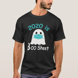 2020はBooシート幽霊マスクおもしろい Tシャツ