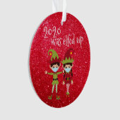 2020はCovidの顔マスクおもしろい小妖精や小人を削除 オーナメント (正面)