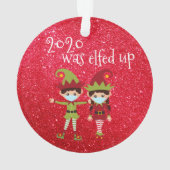 2020はCovidの顔マスクおもしろい小妖精や小人を削除 オーナメント (裏面)