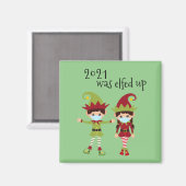 2020はCovidの顔マスクおもしろい小妖精や小人を削除 マグネット (正面/裏面)