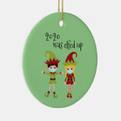 2020はCovid顔マスクおもしろい小妖精や小人ブロンド セラミックオーナメント (右)