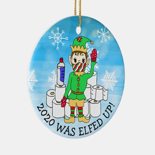 2020はFacemaskの小妖精や小人でElfedおもしろい Upされた セラミックオーナメント (右)