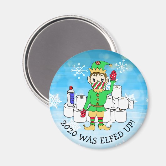 2020はFacemaskの小妖精や小人でElfedおもしろい Upされた マグネット (正面/裏面)
