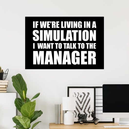 2020もし年のシミュレーションに生きていおもしろいる ポスター (ホームオフィス)