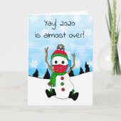 2020ももう少しで終わり 雪だるまマスク クリスマス (正面)