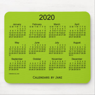 2020イエローグリーンカレンダーby Janz Mouse pad マウスパッド