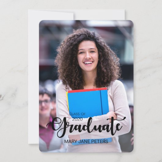 2020カスタマイズ可能な名前の大学院写真のお知らせ 招待状 (正面)