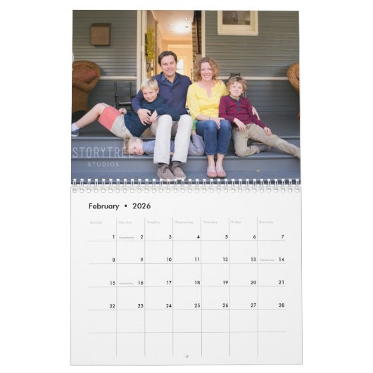 2020カスタムフォトスエレガントトスタイリッシュスクリプトファミリ カレンダー (2月 2026)