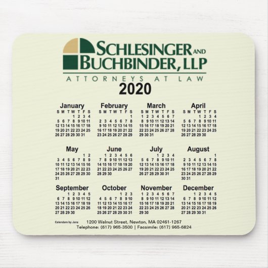 2020カスタム年のカレンダーby Janz Mouse pad マウスパッド (正面)