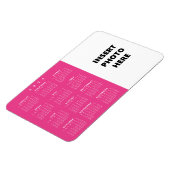 2020カスタム |ホットピンクマゼンタのカレンダー マグネット (左側)