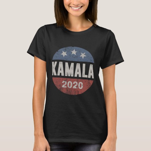 2020カマラハリスヴィンテージボタン Tシャツ (正面)