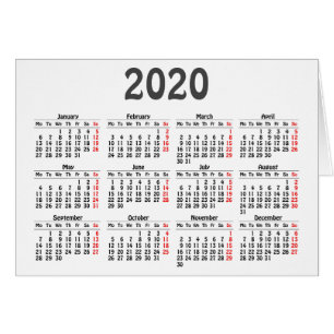 2020カレンダーテンプレートカード