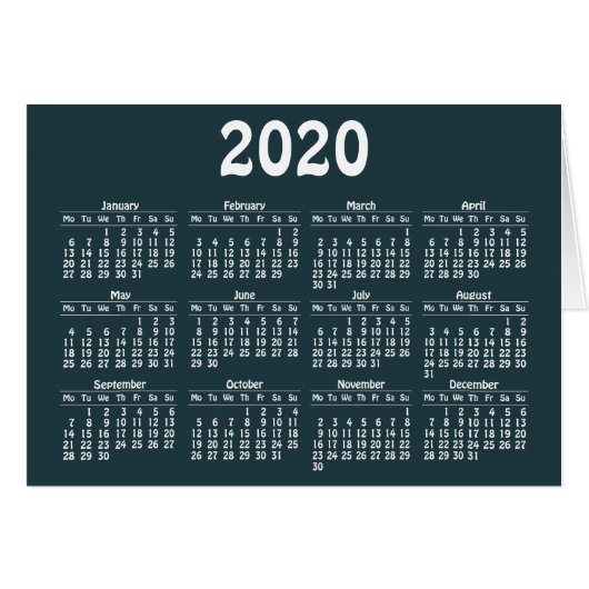 2020カレンダーテンプレートカード (正面横)