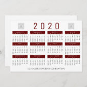 2020カレンダー会社のロゴと名前 シーズンカード (正面/裏面)
