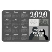 2020カレンダー磁石 – 3カスタム枚の写真 – テンプレート マグネット (横)