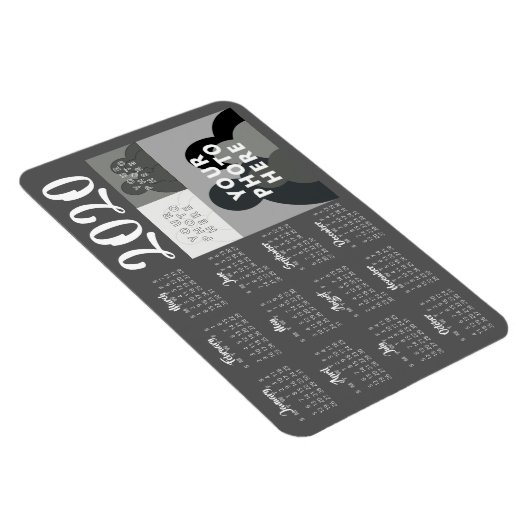 2020カレンダー磁石 – 3カスタム枚の写真 – テンプレート マグネット (右側)