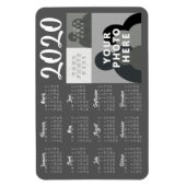 2020カレンダー磁石 – 3カスタム枚の写真 – テンプレート マグネット (縦)