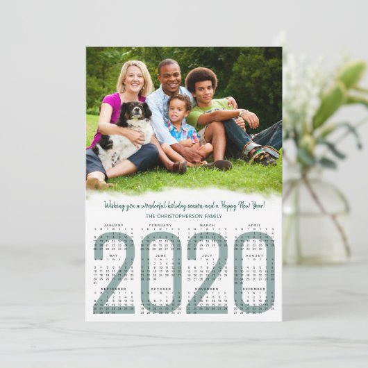 2020カレンダー　常緑　新年の写真 シーズンカード (スタンド正面)