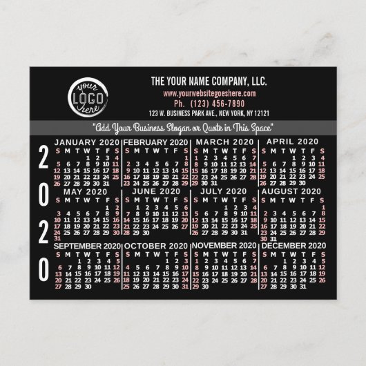 2020カレンダー(新しいバージョンの説明を参照) ポストカード (正面)