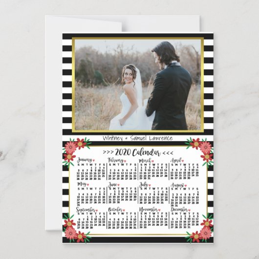 2020カレンダー(新しいバージョンの説明を参照) マグネット招待状 (正面)