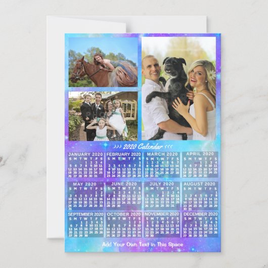 2020カレンダー(新しいバージョンの説明を参照) マグネット招待状 (正面)