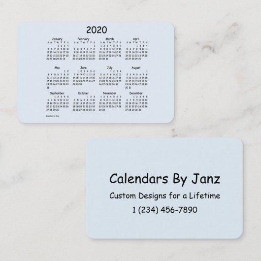 2020カレンダー(Janz Alice Blue Euro) 名刺 (正面/裏面)