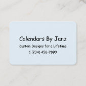 2020カレンダー(Janz Alice Blue Euro) 名刺 (裏面)