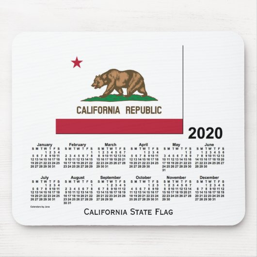 2020カレンダー（Janz California州フラグ） マウスパッド (正面)