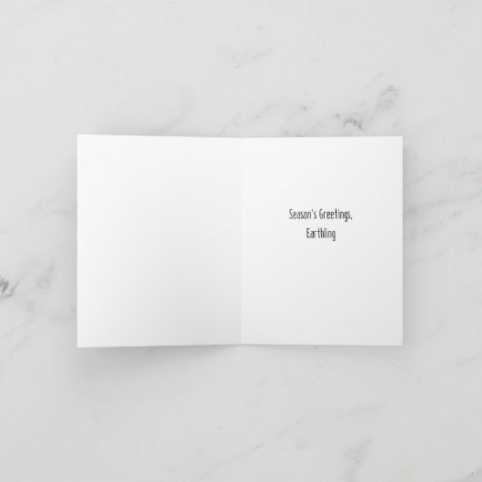 2020クリスマスカーおもしろいドエイリアンサンタの拉致 カード (内部)