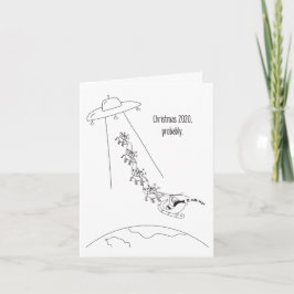 2020クリスマスカーおもしろいドエイリアンサンタの拉致 カード