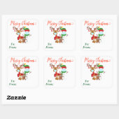 2020クリスマストナカイ雪だるま顔マスクギフト スクエアシール (シート)