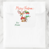 2020クリスマストナカイ雪だるま顔マスクギフト スクエアシール (バッグ)