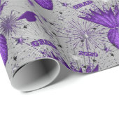 2020グラッドセンターピース – 紫 – グレーラッピングペーパー ラッピングペーパー (ロールコーナー)