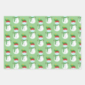 2020コビッドクリスマス顔マスクサンタ雪だるま ラッピングペーパーシート (正面3)