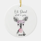 2020コビデおもしろいオ鹿What A Year引用文 セラミックオーナメント (正面)