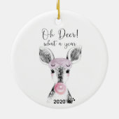 2020コビデおもしろいオ鹿What A Year引用文 セラミックオーナメント (裏面)
