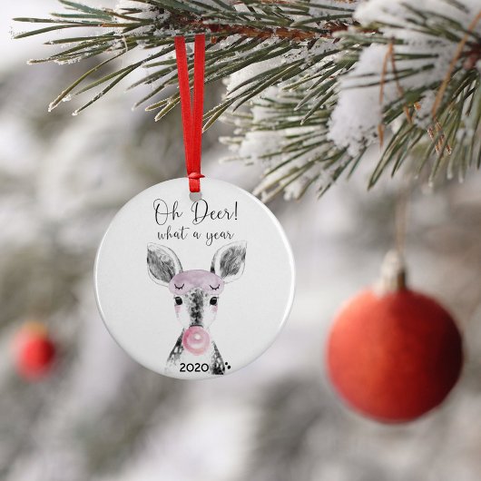 2020コビデおもしろいオ鹿What A Year引用文 セラミックオーナメント