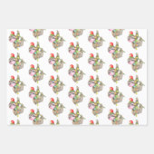 2020コビデクリスマス顔マスク動物かわいい ラッピングペーパーシート (正面3)