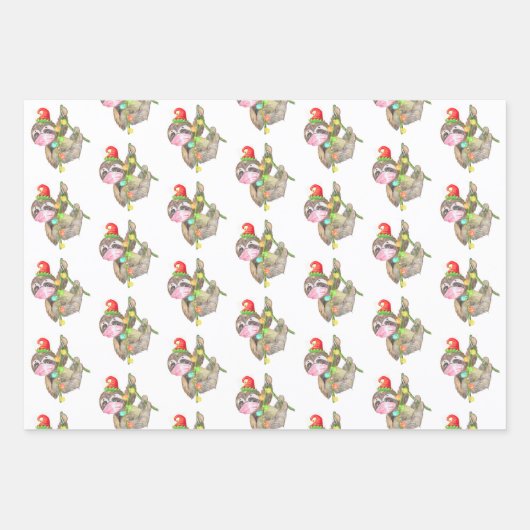 2020コビデクリスマス顔マスク動物かわいい ラッピングペーパーシート (正面3)