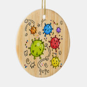 2020コロナウイルスCovid-19ウイルスウッド セラミックオーナメント (右)