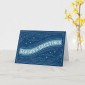 2020シーズンズグリーティングホリデーカード |青 カード (黄色い花)