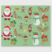 2020ステイ安全かわいいクリスマス顔マスク ラッピングペーパー (フラット)