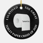 2020トイレおもしろい紙コビッドクリスマスブラック セラミックオーナメント (裏面)
